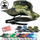 Mens Outdoor Boonie Bucket Hat Fishing Camping Military 100% Cotton Safari Cap