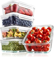 Glass Food Storage Containers Set 10 Piece