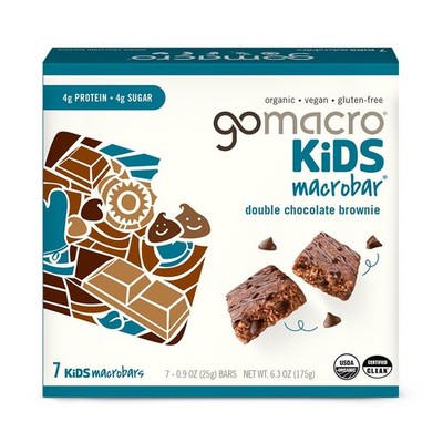 Gomacro, Organic Bar Kids Double Chocolate 7 Count (Pack of 1), No Color