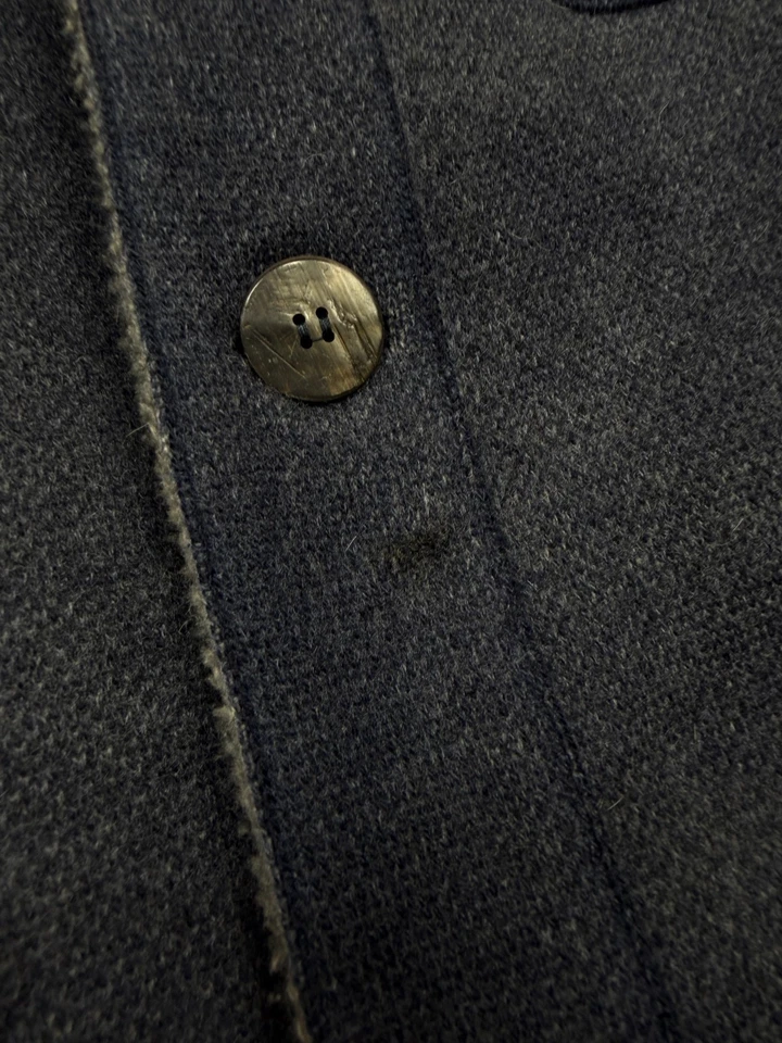 Gimo's Shearling Jacket Mens L Blue Wool Blend Fleece Lined Designer Italy - Image 4 of 4