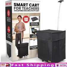 Collapsible Portable Folding Cart W/ Telescoping Handle Smooth Rolling Wheels