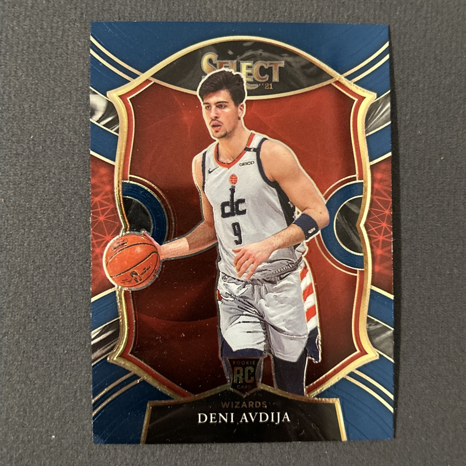 Deni Avdija 2020-21 Panini Select Concourse Washington Wizards RC Blue Trail