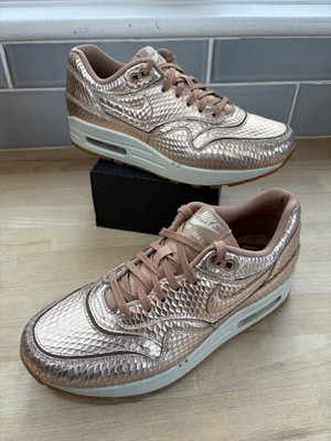 Nike Air Max 1 Cut Out PRM Bronze Snake Damen Schnürschuhe Sneaker Schuhe Gebraucht UK 5