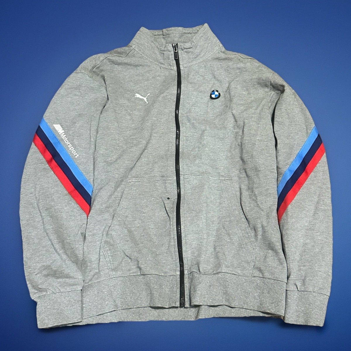 Puma BMW Motorsport Track Jacket Mens Size: XL Gray Full Zip Up 