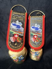 Swiss Switzerland Cowbell Souvenirs Handpainted Embroidered