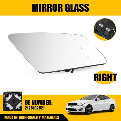 Right Heated Mirror Glass Replacement for Mercedes-Benz CL550 CL600 2010-2014