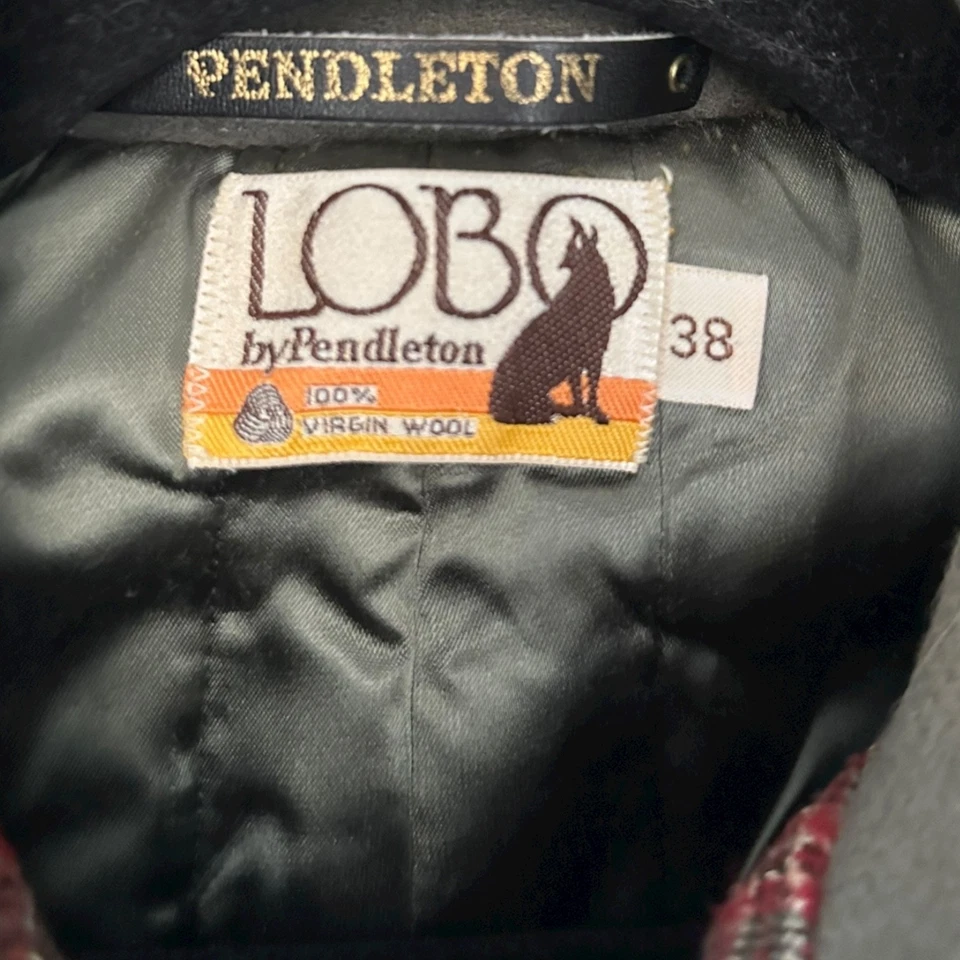 Vintage Pendleton Lobo Men's 38 Virgin Wool Removable Hooded Jacket Coat Zip - Image 3 of 4