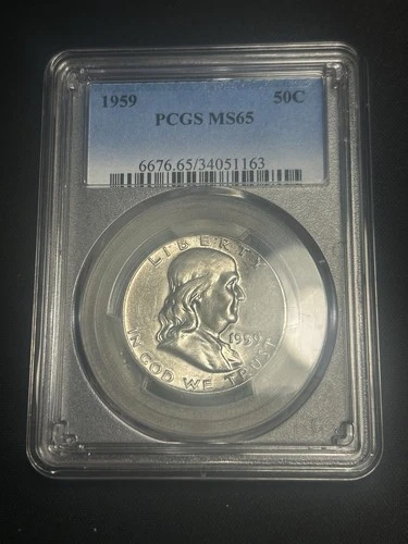 1959 Franklin Half Dollar 50C PCGS MS65