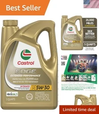 Edge Extended Performance 5W-30 Full Synthetic Motor Oil, 5 Quart with Titani...
