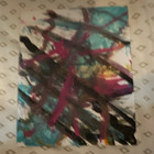 Abstract Painting on Canvas - Teal, Pink, Black, Magenta - Single Piece — photo 1