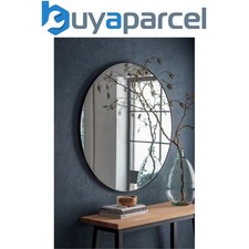 Image of Garden Trading Cherington Indoor Round Wall Hallway Mirror 100cm Black Steel