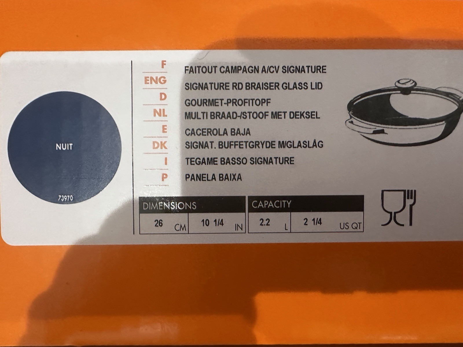 Le Creuset ® 2.25-Qt. Nuit Enameled Cast Iron Braiser with Glass Lid. NIB