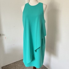 Lauren Ralph Lauren Women's Shift Dress Size 8 Overlay Green Casual Fairy