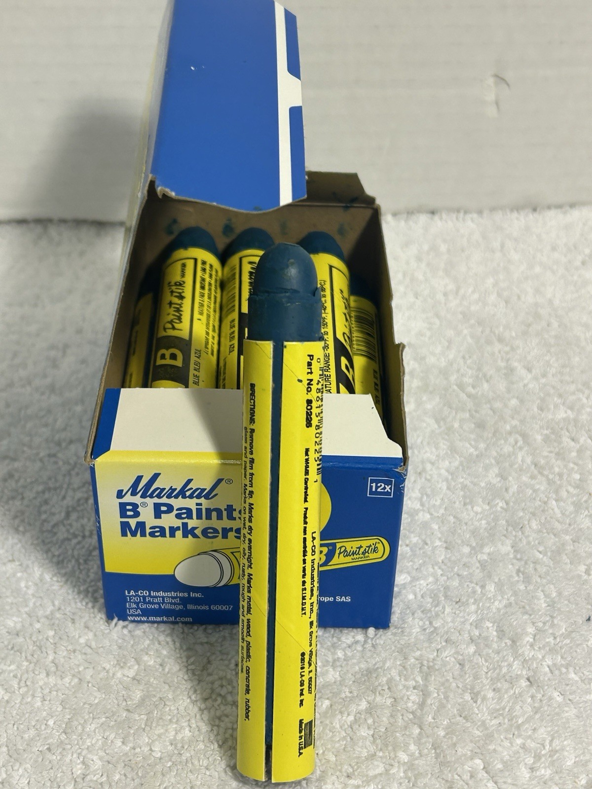 Markal "B" Blue Solid Paint Stick Marker Tire Crayon Pack of