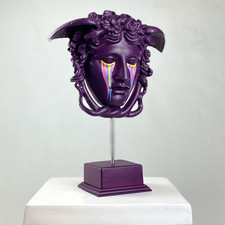 Weinende Gorgone Medusa Skulptur, Graffiti Pop Art Griechische Mythologie...