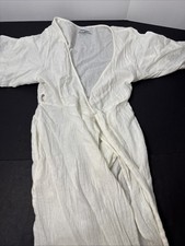 Urban Outfitters White Cotton Wrap Dress Large