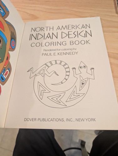 VTG 1971 Dover North American Indian Art Design Coloring Book by Paul E. Kennedy - Picture 4 of 6
