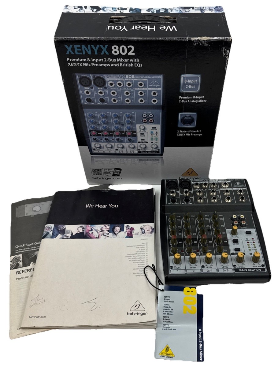 Behringer Xenyx 802 8 Channel 2 Bus Mixing Console Original Box