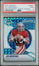 2021 Mosaic Men of Mastery WHITE Mosaic /25 JOE MONTANA PSA 9 #MM11 49ERS HOF