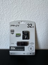 PNY Technologies 32GB Elite micro Sd Card With Duo Link Reader- Sealed