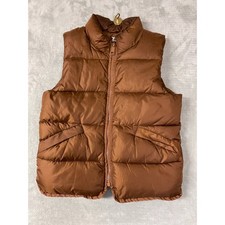 H M Puffer Vest Unisex Kids 8/10 Brown Lined Water Repellent Full Zip Outdoor