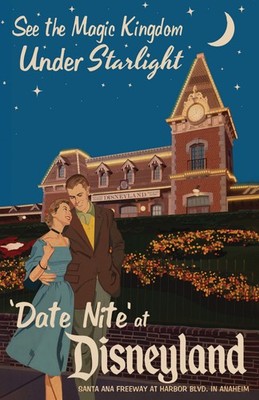 Date Nite at Disneyland Vintage Poster 11x14 Glossy Print
