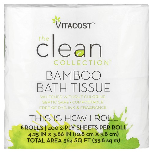 The Clean Collection™, Bamboo Bath Tissue, 8 Rolls