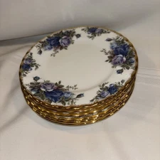Set Of 6 Royal Albert Bone China, Moonlight Rose small plate 6”