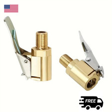 1 Pack Brass Tire Air Chuck, Locking Quick Connect Inflator Hose Adapter, No Lea
