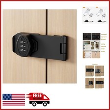 3-Digit Password Combination Lock for Cabinets and Drawers - Keyless Black