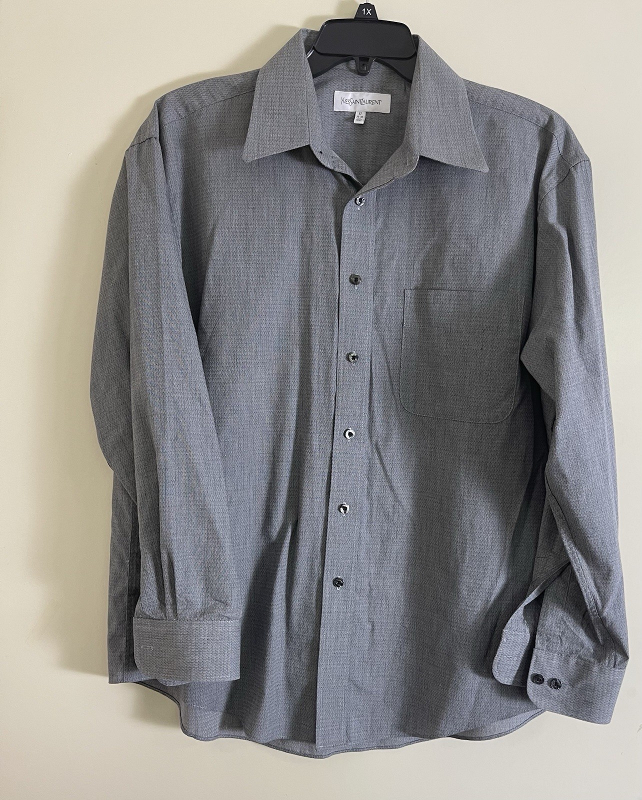 Abito corto uomo Yves Saint Laurent grigio manica lunga tg 17 34 35 XL