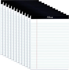 Legal Notepads 8.5 X 11, Pack of 12 - Perforated Wide Ruled Writing Pad - Premiu