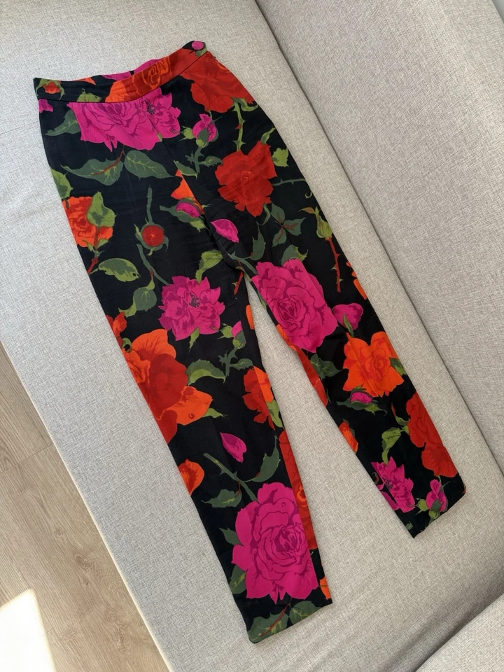 Conjunto Pantalones Top Vintage Moschino Baratos y Chic Floral Dos Piezas Años 90 IT42 e IT44 Foto 3 de 4
