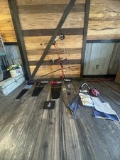 Mathews TRX 38 G2 Target Bow right handed, red, white, and blue bow fully set up