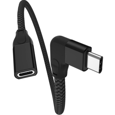 Schwarzes Winkel USB C Verlängerungskabel 0.2M   Ideal für Thunderbolt 3 Nutzung