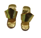 Vintage Barbie Doll In The Swim Gold Wedges Sandals VERY NICE
