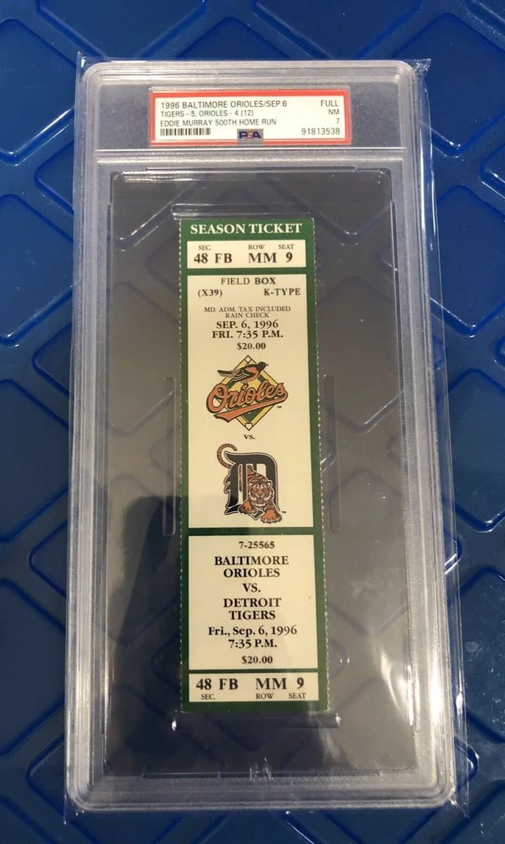 Baltimore Orioles Baseball 1996 Vintage Sports Ticket Stubs for