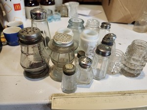 Vintage Lot Of Glass Salt And Pepper Shakers