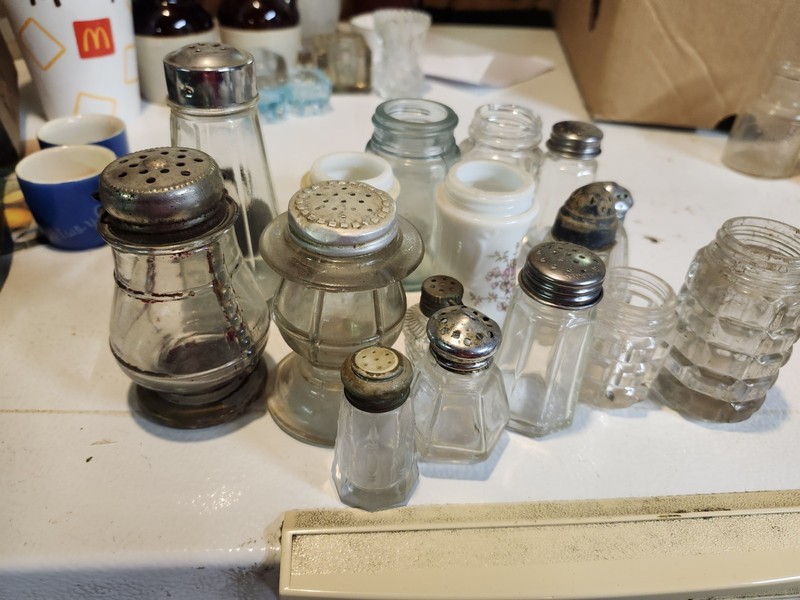 Vintage Lot Of Glass Salt And Pepper Shakers