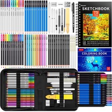 Drawing Sketching Kit Pencil Art Supplies Set With Sketchbook 78 PCS