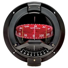 Pivot LED Red Dial Black Bulkhead Mount 12 Volt Amber LED Compass