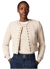 J Crew Women's Bridgette Lady Cropped Jacket In Tweed in Natural Size 6 NWT