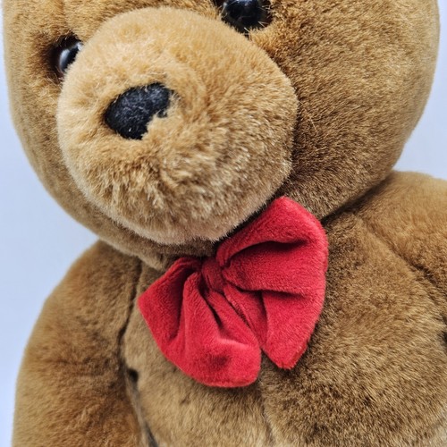 Vintage Dakin Honey Jo Teddy Bear Red Bowtie 1986 Plush Stuffed 20" Fun Farm - Picture 3 of 9