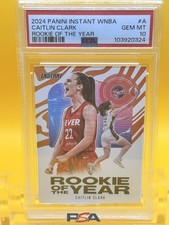 2024 CAITLIN CLARK PANINI INSTANT WNBA ROOKIE OF THE YEAR #A RC PSA 10 GEM MINT