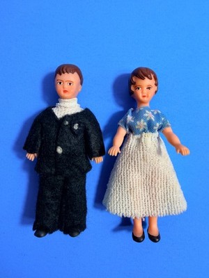 Vintage ARI Rubber German Dollhouse Dolls