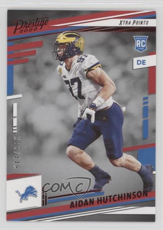 2022 Panini Prestige Rookies Xtra Points Red /449 Aidan Hutchinson #312 19b1