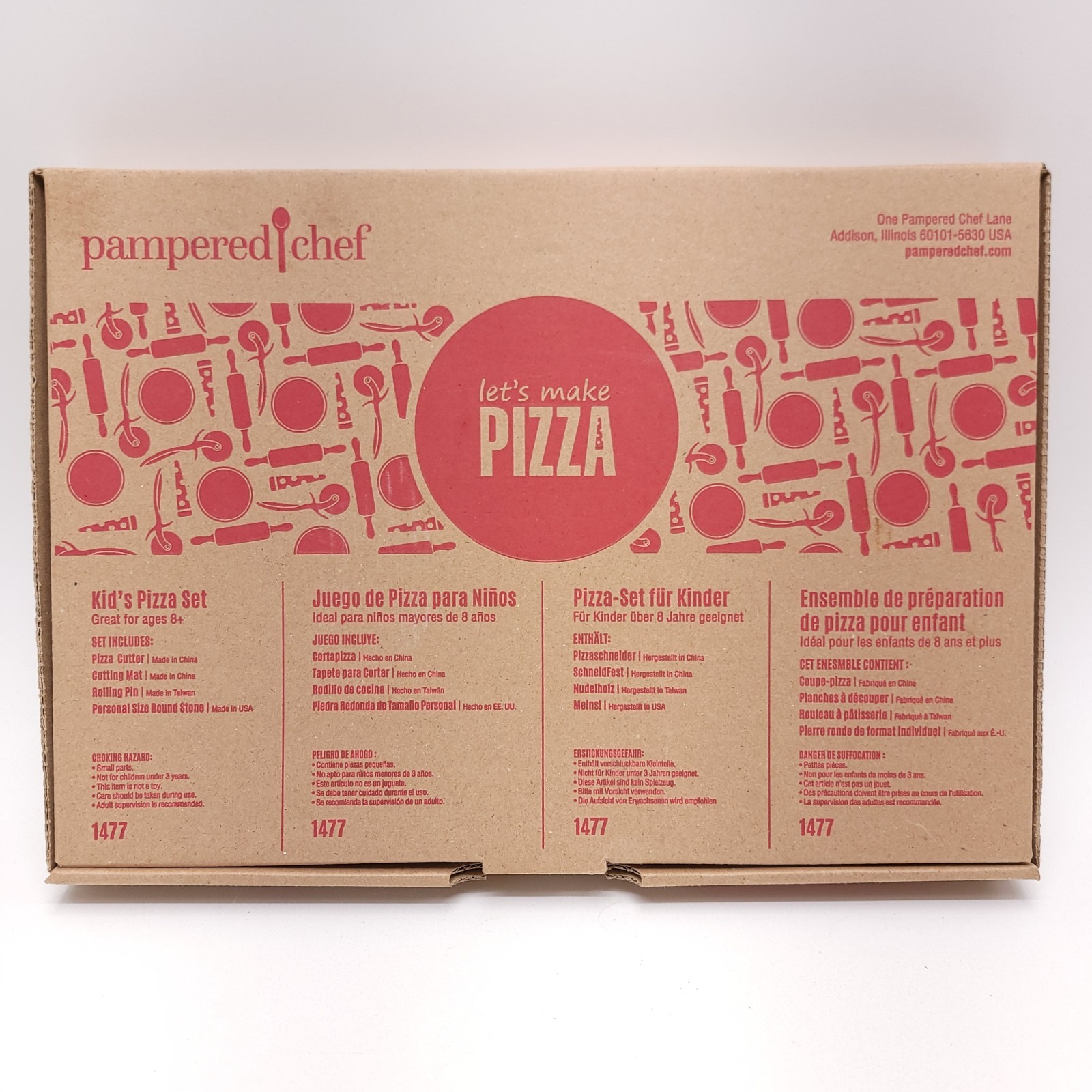 Pampered Chef Kids Pizza Set with Pizza Stone 1477 and 1387 NEW