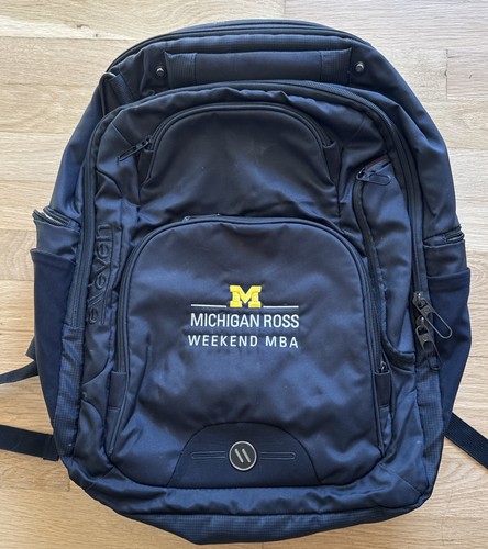 Eleven University Of Michigan Weekend MBA Business School Black Backpack Bookbag