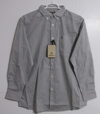 Men's Ariat Graysen Stripe Long Sleeve Shirt Pewter Size LARGE #10074647