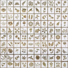 100 PCS Flower Stencils for Painting Stencils for Crafts Reusable 2 Inch Plas...